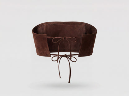Amelia Suede Top Brown