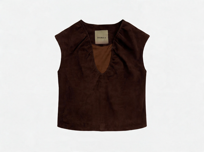 Fiona Suede Top Brown