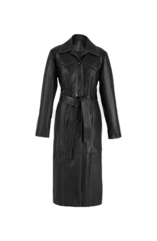 Zinnia Leather Coat Black