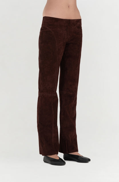 Isaac Suede Pants Brown
