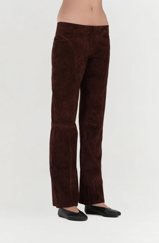 Isaac Suede Pants Brown