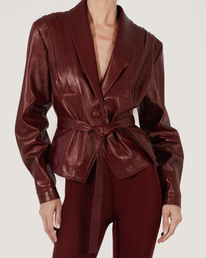 Damian Leather Jacket Burgundy