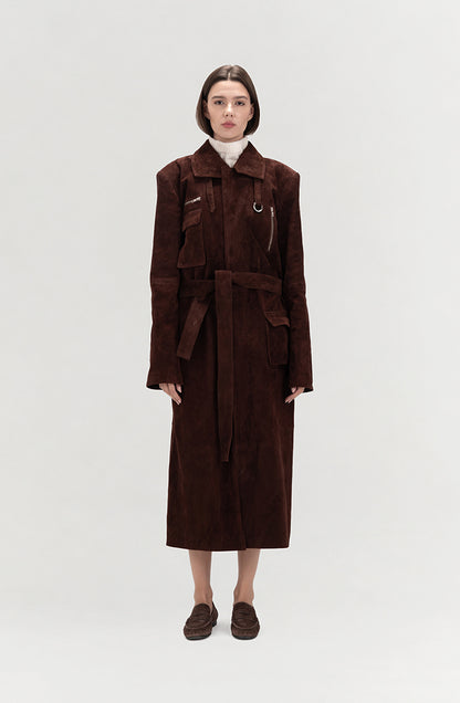 Austin Suede Coat Brown