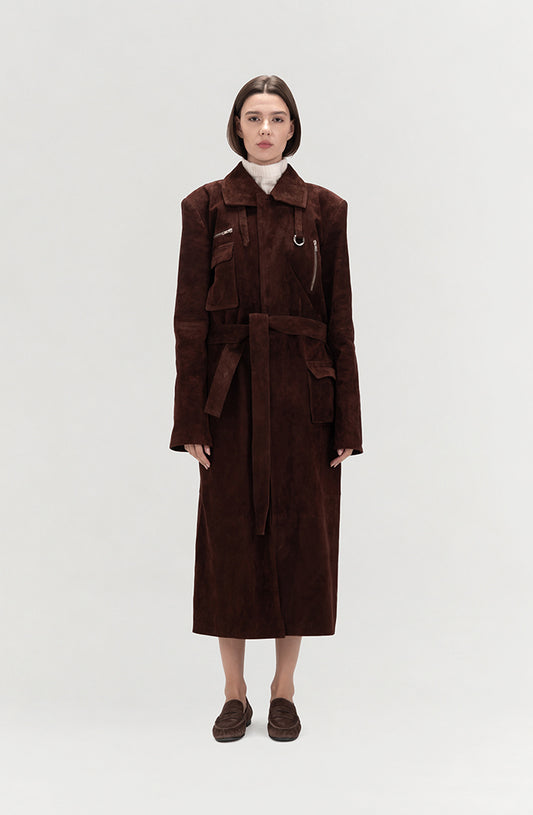 Austin Suede Coat Brown