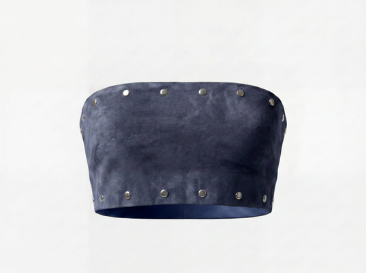 Amelia Suede Top Blue