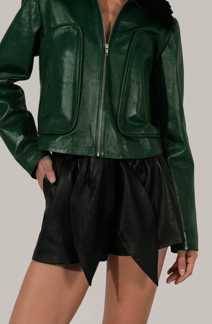 Emery Leather Jacket Olive