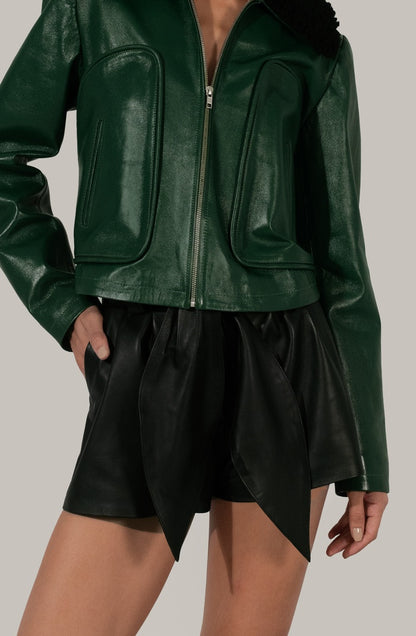 Emery Leather Jacket Olive