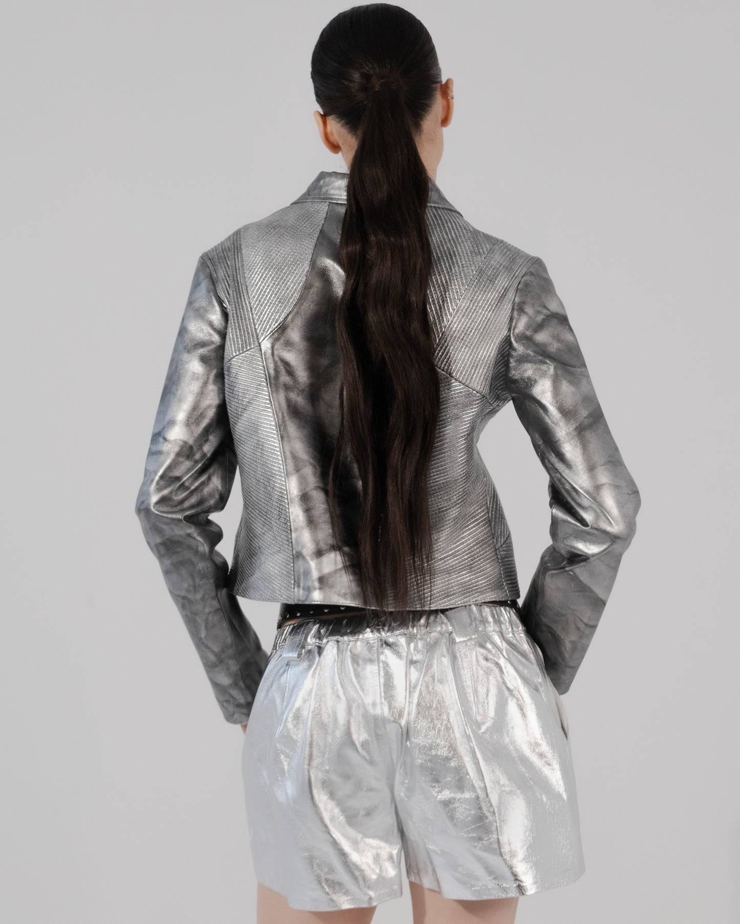 Ausborn II Leather Jacket Washed Silver