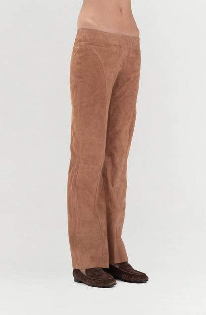 Isaac Suede Pants Beige