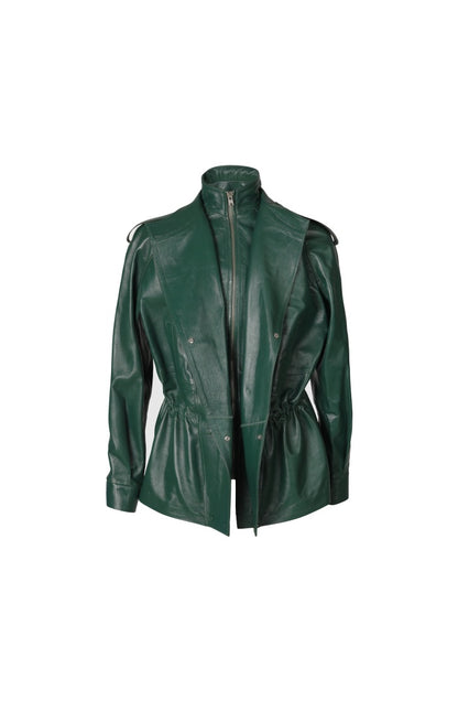 Gavin Leather Jacket Olive