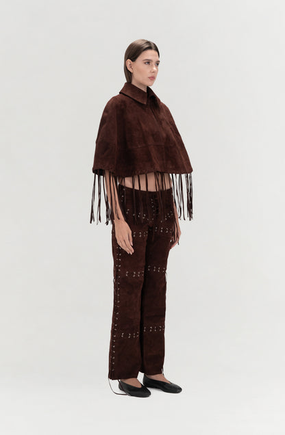 Phoebe Suede Pants Brown
