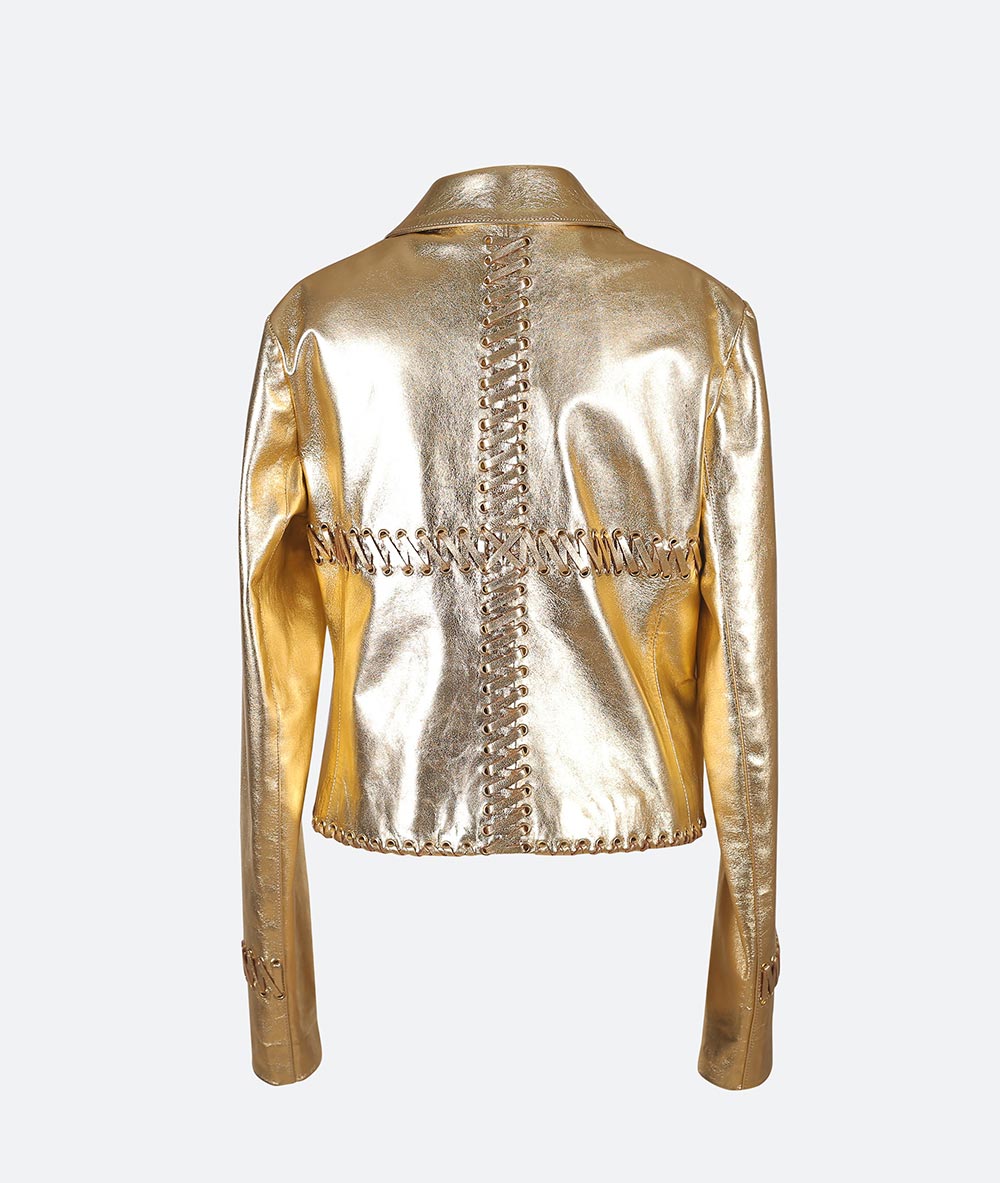 Canis Leather Jacket Gold