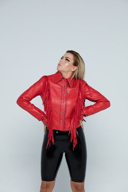 Cascade Leather Jacket Red