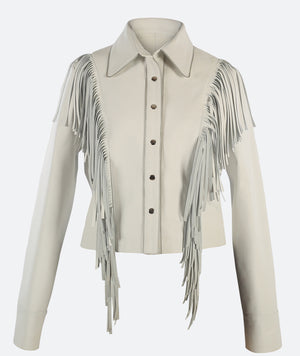 Cascade Leather Jacket White