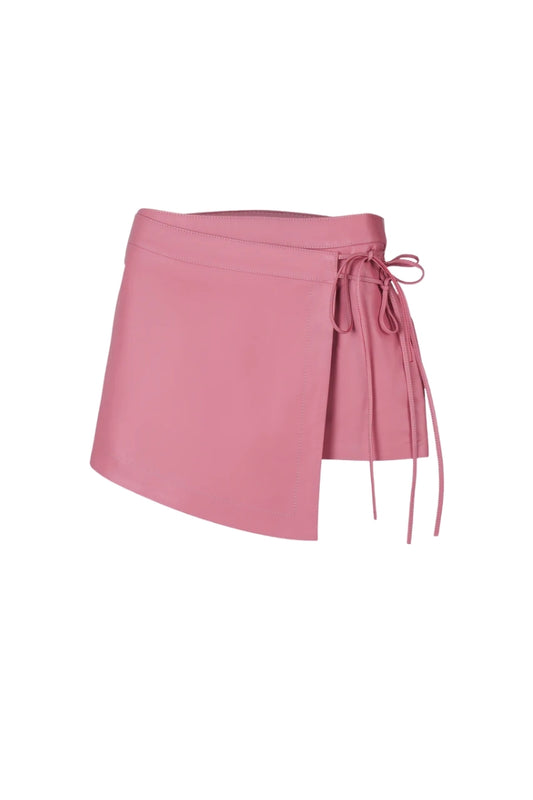 Celine Leather Skirt Blush Pink