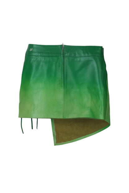 Celine Leather Skirt Green Ombre