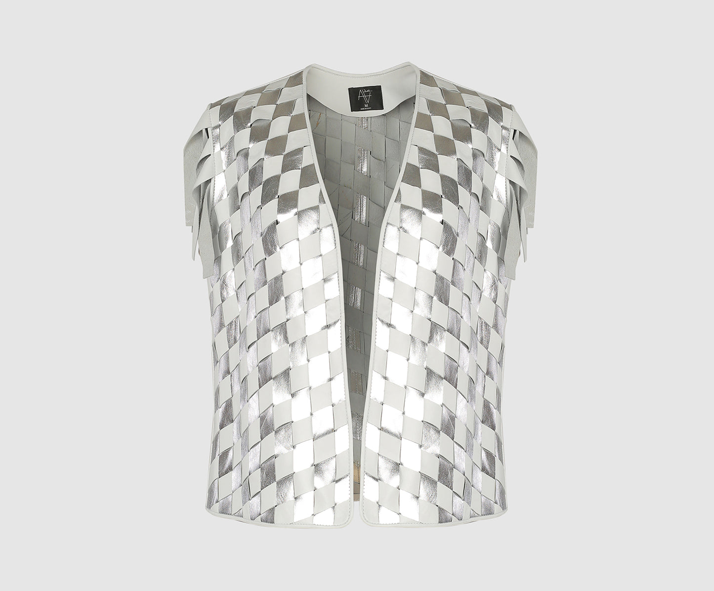 Chaturanga Leather Vest White x Silver