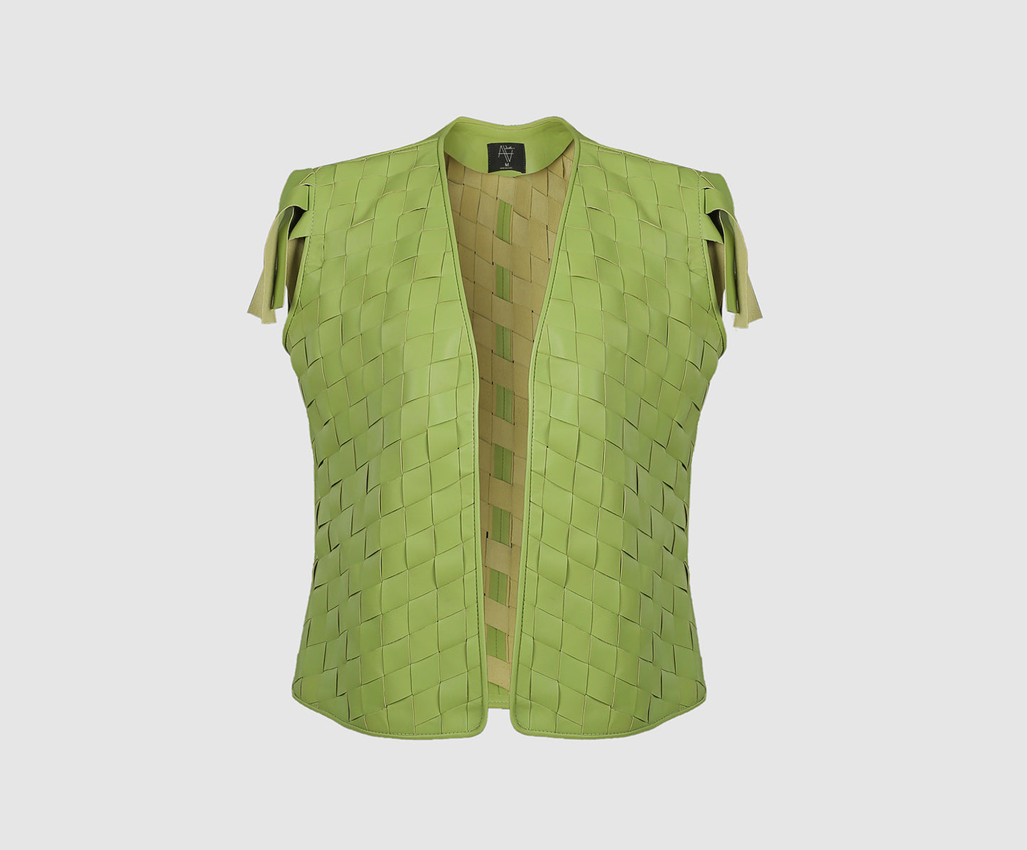 Chaturanga Leather Vest Lime Green