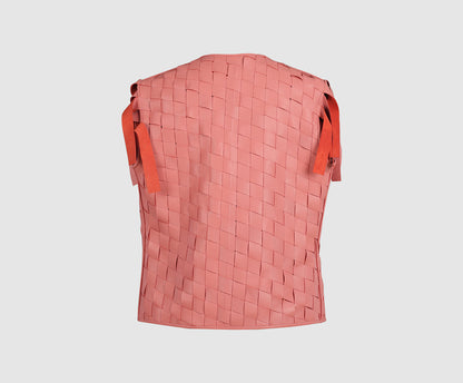 Chaturanga Leather Vest Blush Pink