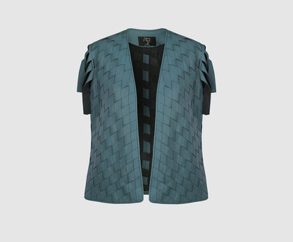 Chaturanga Leather Vest Cerulean Blue
