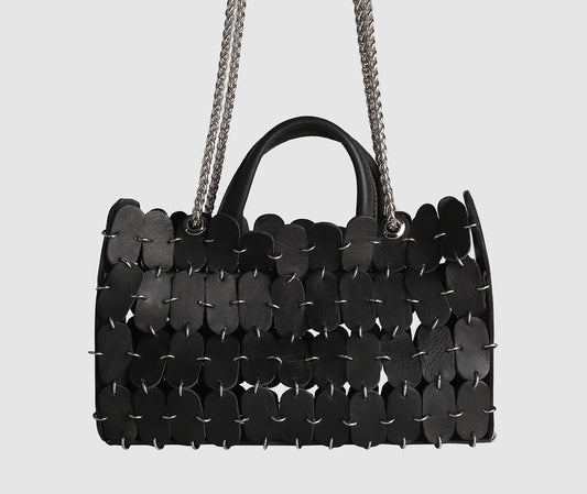 Chrome Leather Bag Black