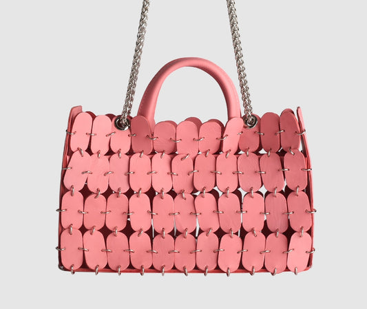 Chrome Leather Bag Blush Pink