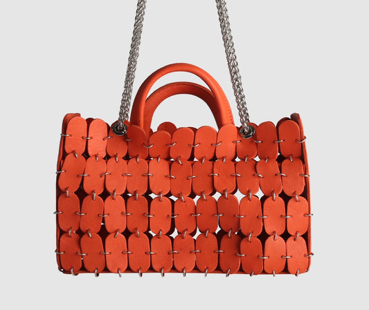 Chrome Leather Bag Orange