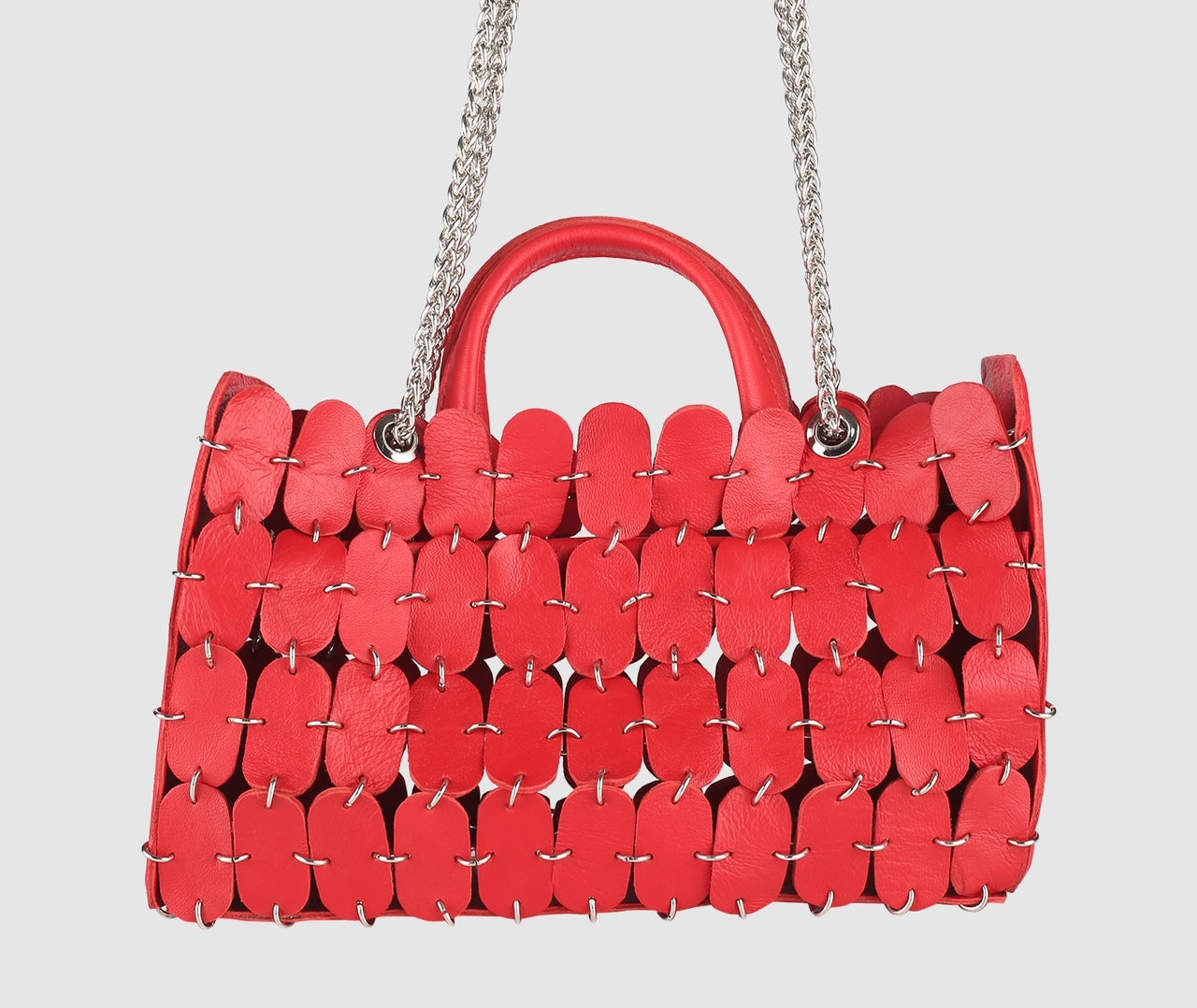 Chrome Leather Bag Red