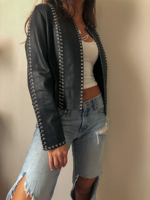 Chrome Leather Jacket Black