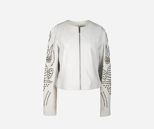 Clair De Lune Leather Jacket White