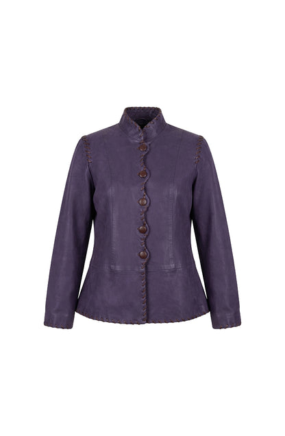 Audrey Leather Jacket Plum Purple
