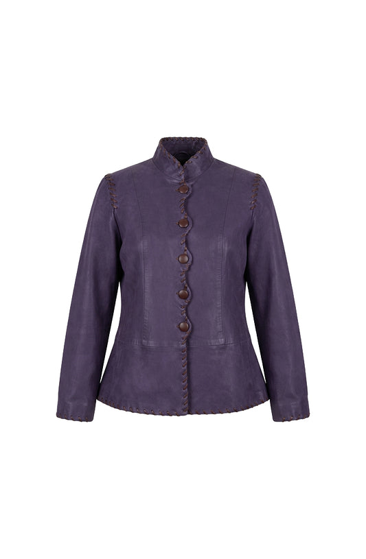 Audrey Leather Jacket Plum Purple
