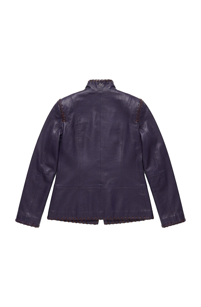 Audrey Leather Jacket Plum Purple