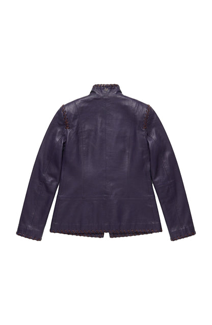Audrey Leather Jacket Plum Purple