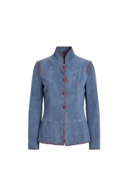 Audrey Suede Jacket Blue