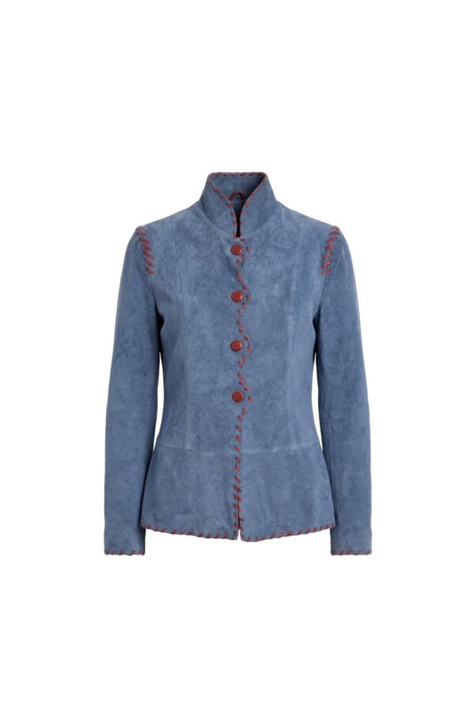 Audrey Suede Jacket Blue
