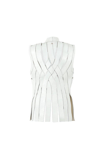 Brianna Leather Vest White