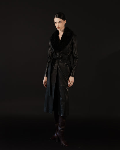 Dominic Leather Coat Black