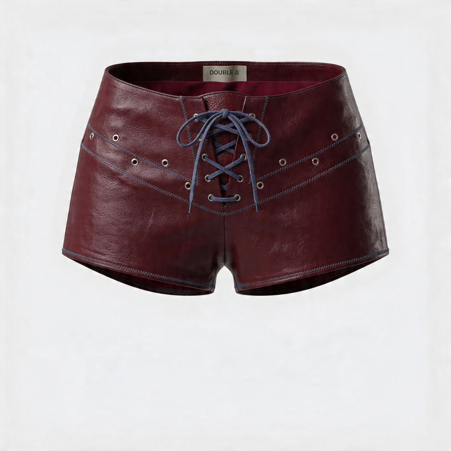 Jason Leather Shorts Burgundy