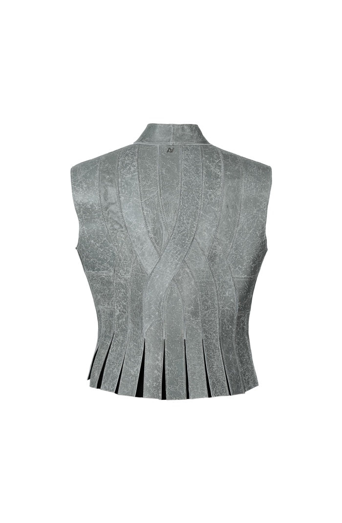 Brianna II Leather Vest Grey