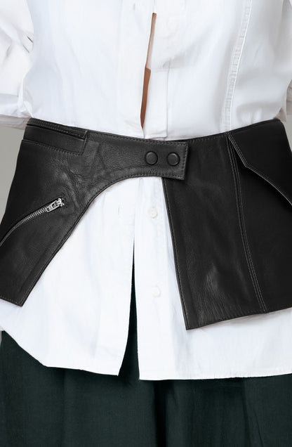 Bonnie Leather Waist Belt Black