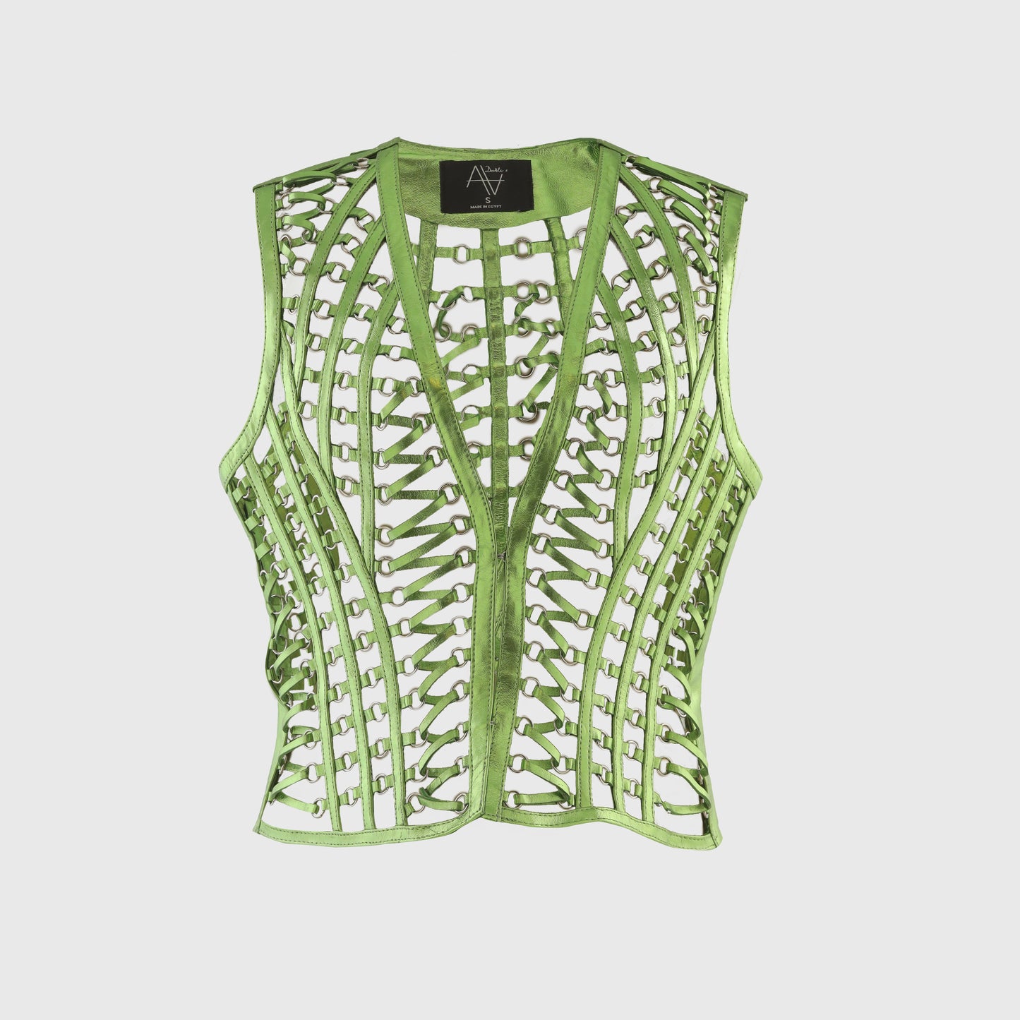 Phoneix Leather vest Electric Green