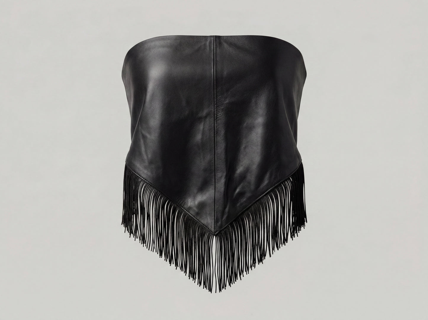 Fringes Leather Bandana Black