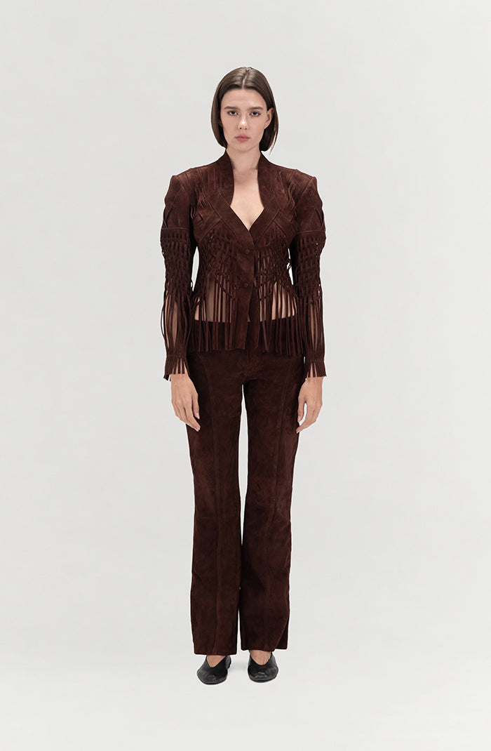 Isaac Suede Pants Brown