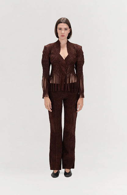 Isaac Suede Pants Brown