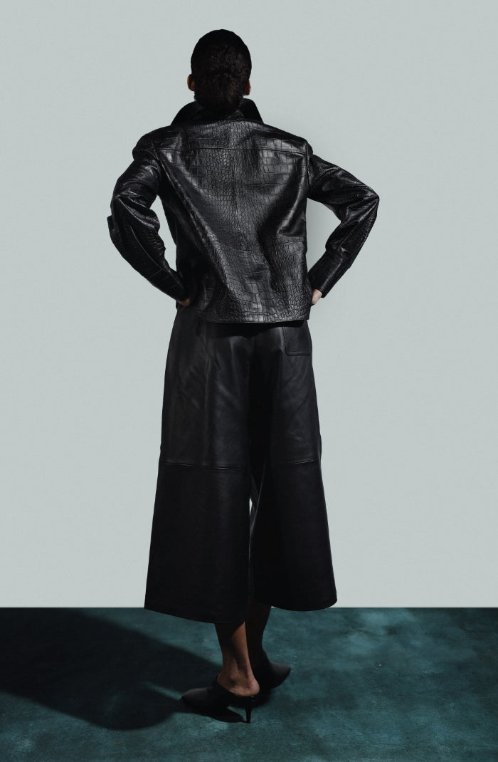 Justin Leather Pants Black