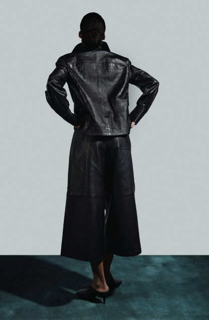 Justin Leather Pants Black