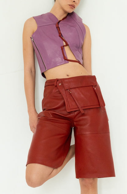 Camden Leather Waist Belt Bag Red