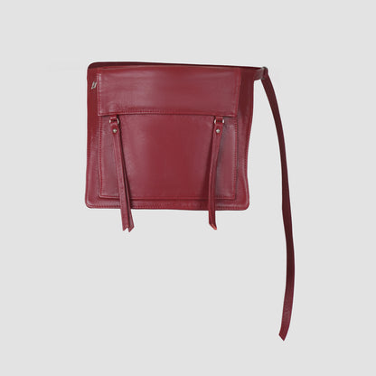 Camden Leather Waist Belt Bag Red
