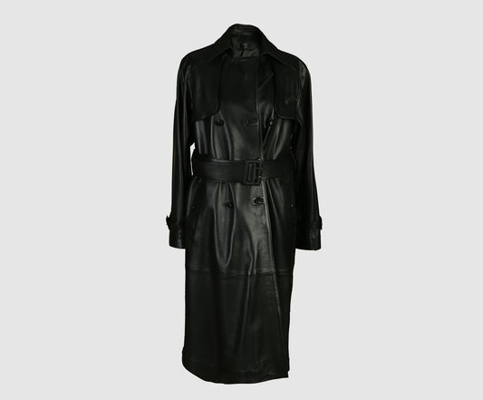 Dahlia Leather Coat Black